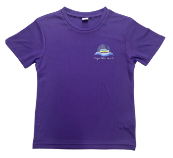 Ysgol Glan Morfa PE T-Shirt Purple NEW 2021